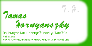 tamas hornyanszky business card